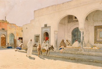 アラブ Painting - ガミア・カラマンリ・スク・エル・ムシール ステファン・バカロヴィッツ・アラベール